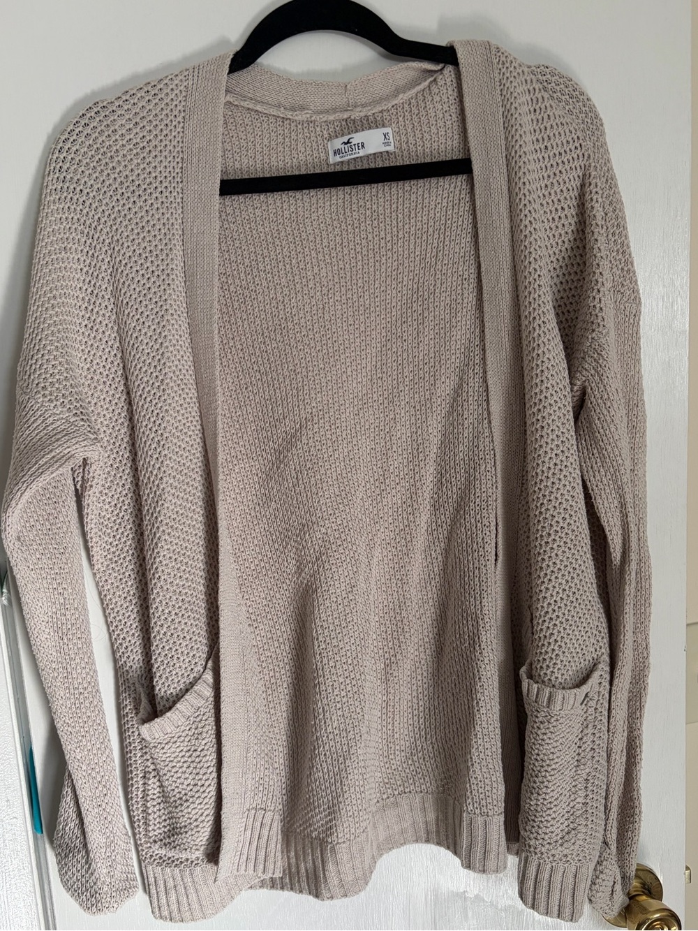Hollister Women's Open-Front Knit Cardigan - light beige